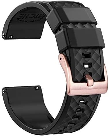 Ritche Christmas Gift Silicone Watch Bands 18mm 20mm 22mm 24mm Quick Release Rubber Watch Bands for Men, White Elephant Gifts