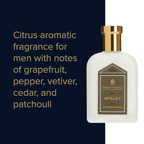 Truefitt & Hill Luxury Aftershave Balm - Apsley - Premium Soothing Moisturizer with Aloe Vera Extract - Ideal for Sensitive Skin, Razor Burn Relief