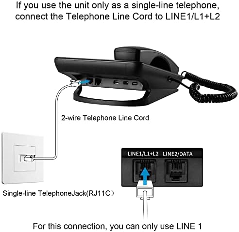 Ornin 2-Line Corded Telephone Systems for Small Business and House, Desk Phone Only (Black)