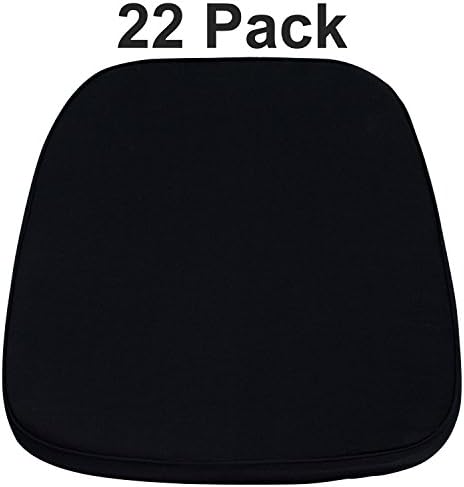 Flash Furniture Soft Black Fabric Chiavari Chair Cushion | Soft Fabric, Hook and Loop Fastener, Replacement Cushion