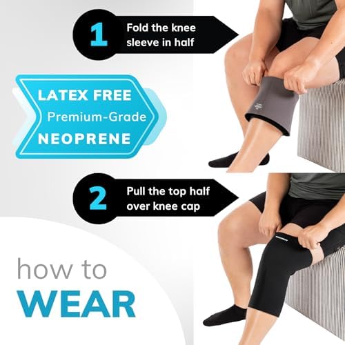 BraceAbility Plus Size Neoprene Knee Sleeve - 5X Bariatric Compression Support Brace for Women's or Men's Arthritis Joint Pain Relief and Treatment, Fitting Big Legs and Obese Thighs (5XL)