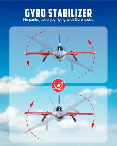 volantexrc RC Plane, 3 Channel Remote Control Plane for Beginners & Adults | Spitfire Fighter RTF, 6-Axis Gyro, 2.4GHz Radio Controlled Aircraft, Easy to Fly