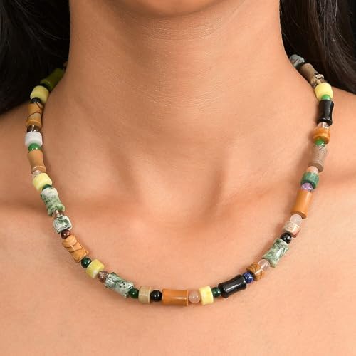 Multi Jasper Multi Gemstone Necklace in Steel 190.11 ctw 18 Inches