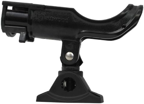 Attwood 5009-4 Heavy-Duty Adjustable Rod Holder with Combo Mount, Black Finish