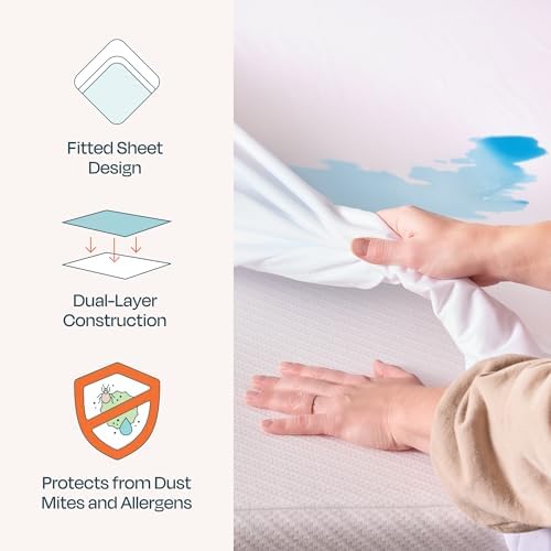Linenspa Waterproof Mattress Protector, Queen Size – Fitted Sheet Style, Breathable, Machine Washable & Dryer Safe, White
