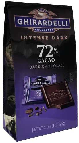 Ghirardelli Twilight Delight Intense Dark 72% Cacao Squares, 4.87 Oz, Pack of 2