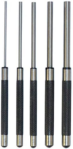 5 Pc Steel 8'' long Drive Pin Punch Set Knurled body Punches Tool Set