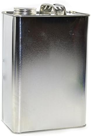 EISCO 1 Gallon F-Style Reusable Metal Can with 1-3/4" Delta Opening and Screw On Cap - Secure Storage and Easy Pouring