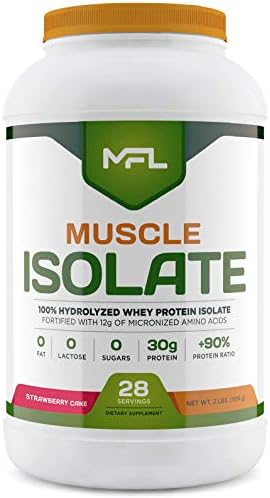 MFL 100% Isolate Protein l 30g of Protein l 12g Amino Acids l Keto Friendly l Low Carbs l 2 lbs. (Vanilla Bean)