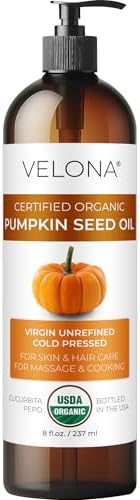 velona USDA Organic Pumpkin Seed Oil - 8 fl oz, Cold Pressed, with Pump