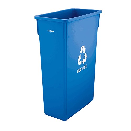 Winco Slender Trash Can, 23-Gallon, Brown | Great for Kitchens, Dining Areas and Back-of-house Cleanup