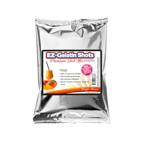 Mango Mania Jello Shot Mix, 6.78oz Premium Gluten-Free Tasty Gelatin Mix | Made in the USA - Easy to Make EZ Gelatin Shot Mix