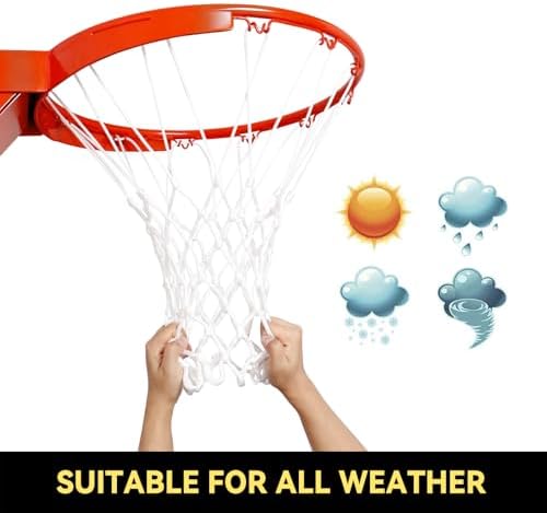 Premium Quality Professional Heavy Duty Basketball Net Replacement - All Weather Anti Whip,Fits Standard Indoor or Outdoor 12 Loops Rims12 Loops