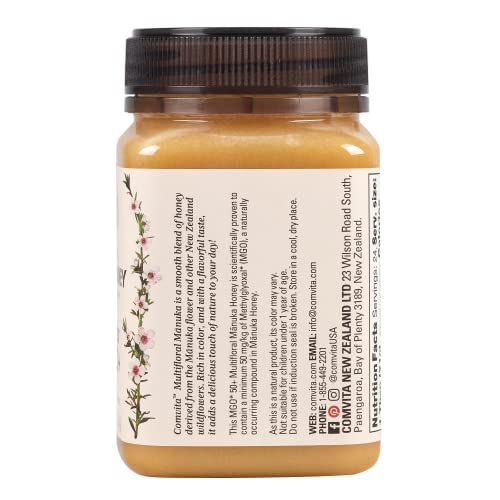 Comvita Manuka Honey MGO 50+ Multifloral Non-GMO Raw Honey - 500g (17.6 Oz)