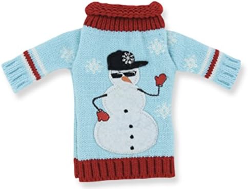 Uncle Bob's Christmas Holiday Ugly Sweater Knitted Wine Bottle Cover (Snowman)