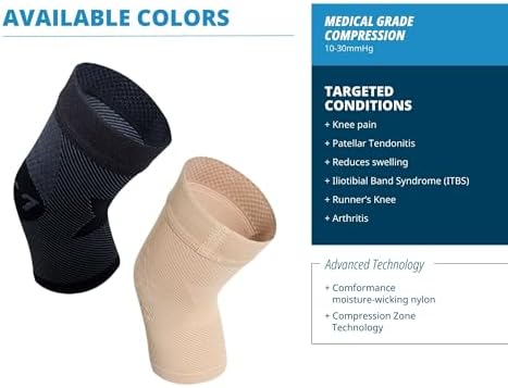KS7 Performance Knee Brace with Compression Zone Technology–Stabilizing Knee Sleeve for Pain Relief, Patella Support, Running, Arthritis, Men & Women