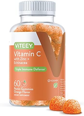 Viteey Vitamin C Gummies for Adults & Teens with Zinc & Echinacea-120 Count