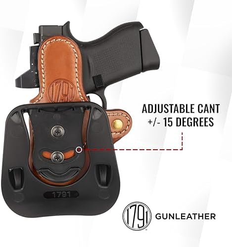 1791 Optic Ready Paddle Holster Fits Glock 43X, 43, 48, FN Reflex, Sig P365