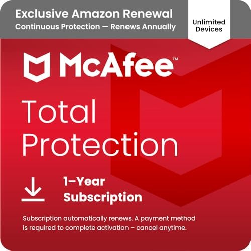 McAfee Total Protection 2026 Antivirus Software, 10+ Devices | Auto-Renews