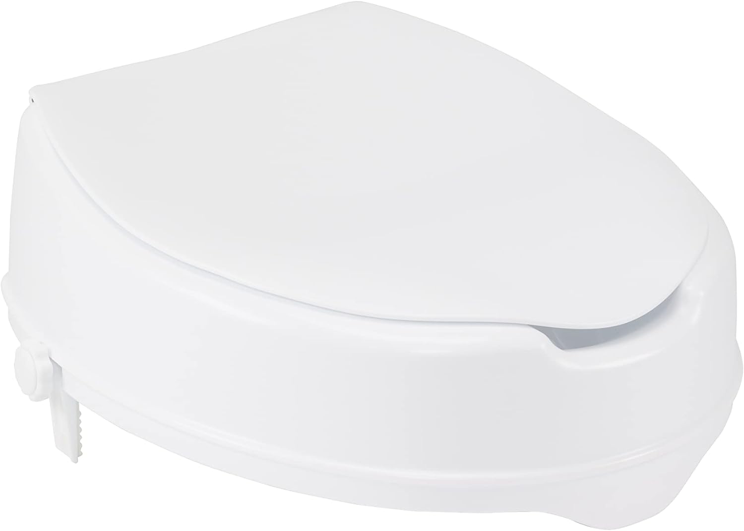 Drive Medical Raised Toilet Seat with Lock and Lid, 4 Inch | Raised Toilet Seat Includes Lock and Lid for Added Stability