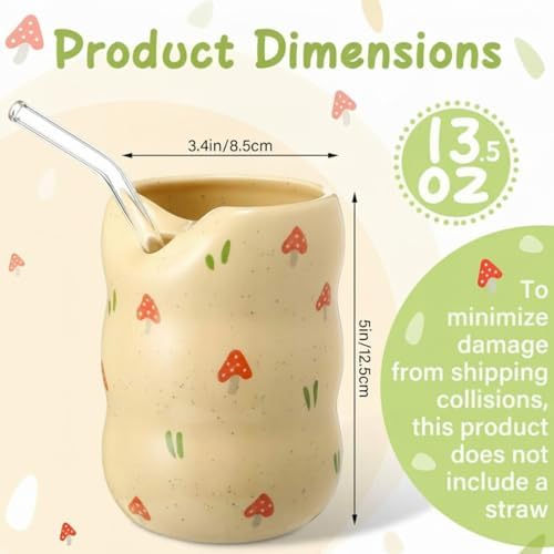 Thenshop Ceramic Coffee Mug with Sip Hole Espresso Cup 13.5oz Modern Coffee Cup Elegant Pottery Mug with Timber Design for Kitchen Dining Tea Milk