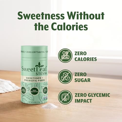 SweetLeaf Stevia Powder Shaker Jar, Sugar Free - 4 Oz, 3 Pack | Zero Calorie Sweetener No Erythritol, Stevia Leaf Extract, Natural Sugar Substitute for Coffee & Baking