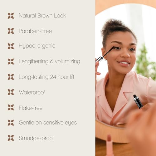 Poppy Austin Organic Mascara Black, Hypoallergenic, Waterproof, 0.31 Fl Oz