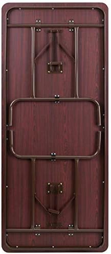 Flash Furniture 6 ft Laminate Folding Banquet Table, Mahogany | Durable Construction, Commercial Use