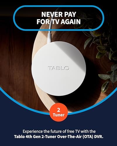 Tablo 4th Gen 2-Tuner Over-The-Air (OTA) DVR - Watch, Pause & Record Live TV, News
