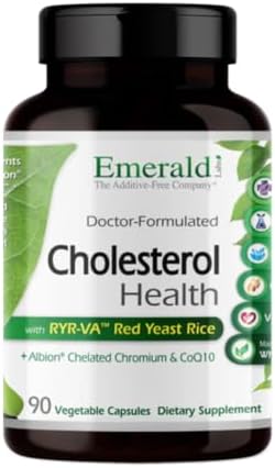 EMERALD LABS Cholesterol Health - Featuring CoQ10, Flush-Free Niacin, RYR-VA, and Garlic for Heart and Circulatory Support - 90 Vegetable Capsules