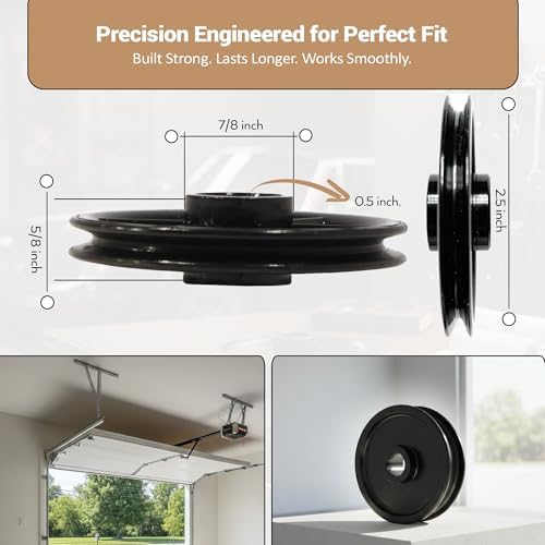 Garage Door Openers 144C56 Chain Cable Idler Solid Steel Pulley Black 2.5 inch | Compatible with Chamberlain, LiftMaster