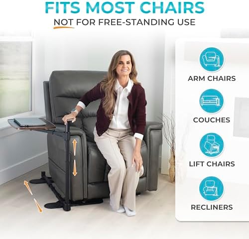 Stander Wonder Tray Plus, Adjustable Recliner Swivel TV Tray with Standing Handle for Seniors & Elderly Adults