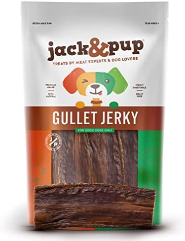 Jack&Pup Gullet Sticks for Dogs, 6" Esophagus Dog Treats (40 Pack)