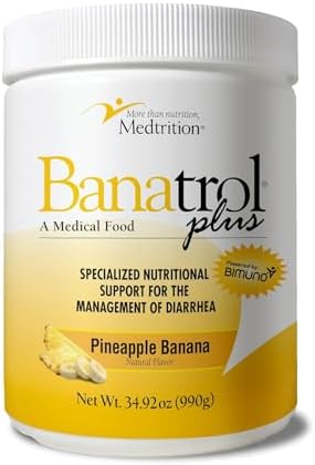 Medtrition Banatrol® Natural Anti-Diarrheal with Prebiotics, Relief from Chronic Diarrhea, IBS, Recurring Diarrhea, Clinically Supported Medical Food, Non-Constipating, 75 Servings (Pineapple)