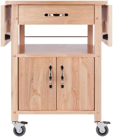 Winsome Wood/Veneer Mobile Kitchen Cart with Lockable Wheels, Beech (84920)
