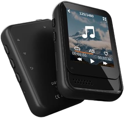 MP3 Player with Bluetooth, Mini MP3 Player with Speaker, Built-in Micro SD Card Slot, Portable Music Player with FM Radio, Video, Voice Recorder