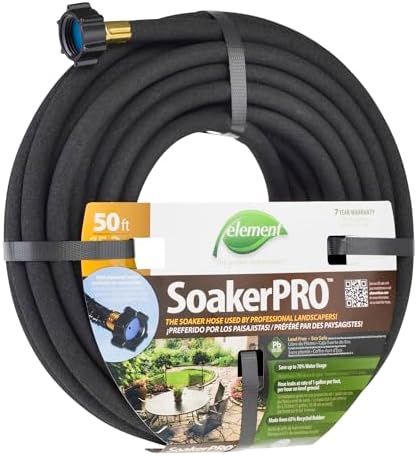 Element SoakerPRO Soaker Hose, 75' Length, 3/8" Diameter, Black