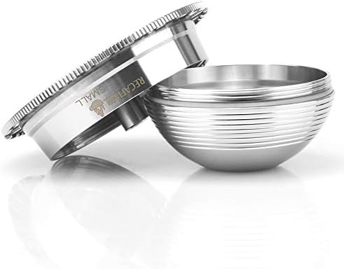 Stainless Steel Reusable Coffee Capsule, Metal Refillable Coffee Pod Brewing Espresso 70ML/2.40Z(SMALL), Compatible with N-espresso Ver-tuoPlus XN903/XN900 / Vertuo-line GCA1/ENV135/ENV150
