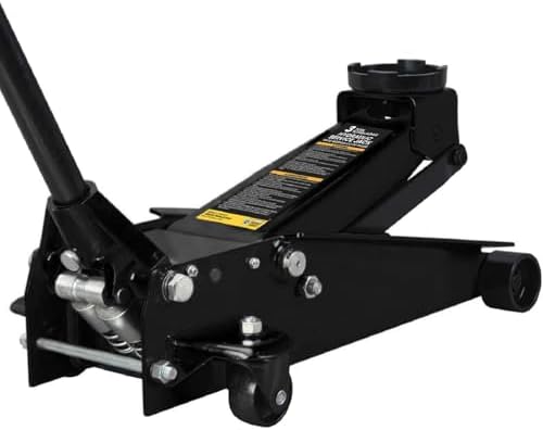 Torin T83505W BlackJack Hydraulic Low Profile Steel Racing Floor Jack with Single Piston Quick Lift Pump, 3 Ton (6,000 lb) Capacity, Black