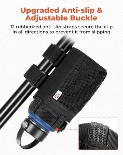KEMIMOTO 2 Pack Cup Holder, Roll Bar Cup Holder for UTVs | Fit for Wheelchair Scooter Walker Rollator Bike Golf Cart Boat with Mesh Pockets and Sticky Straps