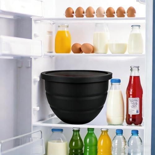 Silicone Liners for KitchenAid 5 Qt Tilt-Head Stand Mixer, Odourless,Thicker, Cold/Heat-Resistant & Non-Stick, Easy Clean, Fits 5 Quart Mixing Bowl, with Lids (1, Black)