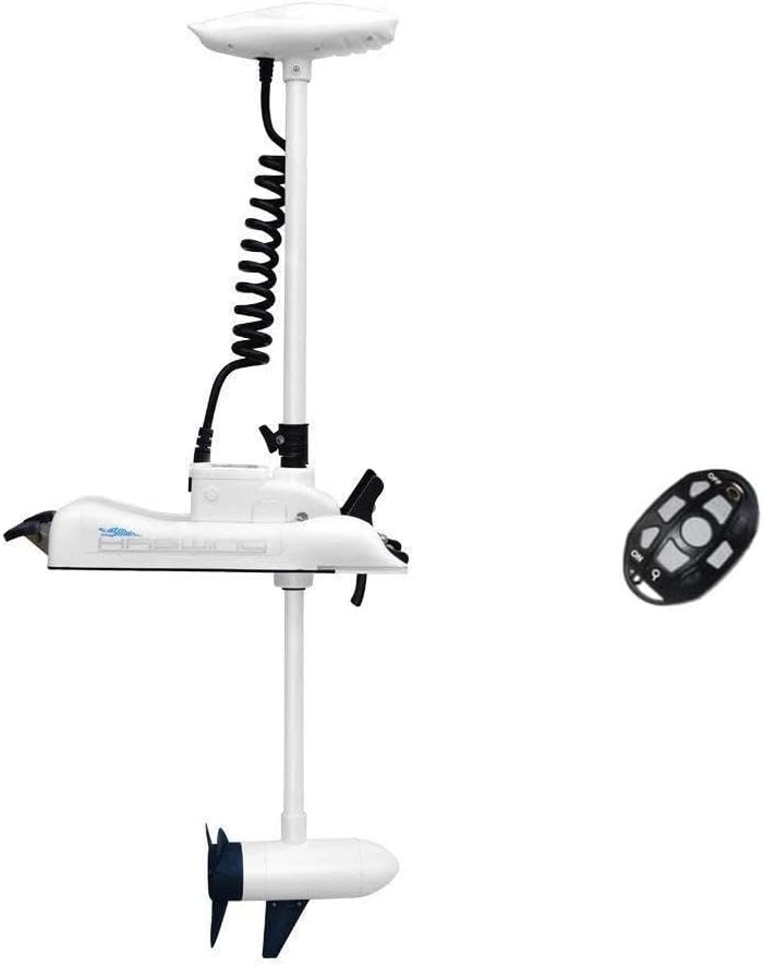 AQUOS Haswing Bow Mount Trolling Motor 12V 55lbs 48in with Wireless Remote | Fresh & Saltwater Ready, 164ft Wireless Remote Range, Black, Fits Boats up to 19ft, Req 13.7 x 8" Flat Mount Surface