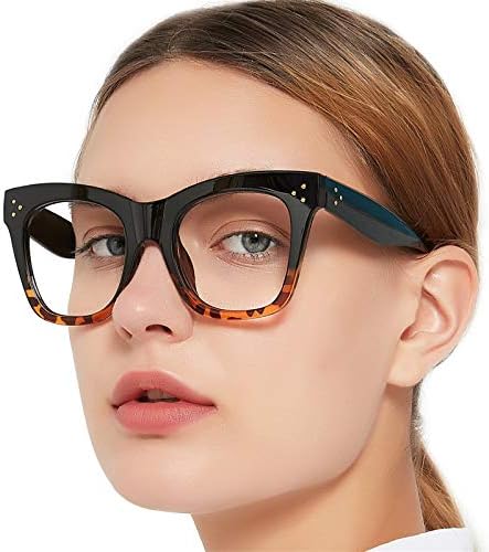 MARE AZZURO Oversized Reading Glasses Women Trendy Large Readers 0 1.0 1.25 1.5 1.75 2.0 2.25 2.5 2.75 3.0 3.5 4.0 5.0 6.0 (Black, 250)