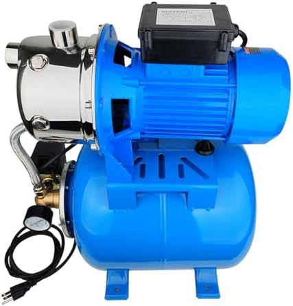 1.6Hp SS Shallow Well & Pressure Booster Pump 110V Water Transfer 48m 15GPM Automatic for Home Garden Sprinkler System Lawn Farm Draining Irrigation