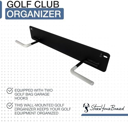 StoreYourBoard BLAT 4 Golf Bag Wall Mount | Home & Garage Storage Hooks | Golf Bag Holder | Heavy-Duty Wall Mount Organizer for Golf Bags & Accessories