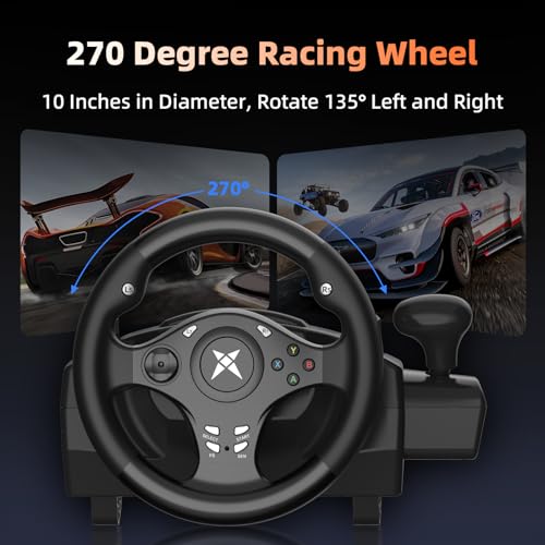 DOYO Gaming Steering Wheel with Pedals for PC, Xbox One, Xbox Series X