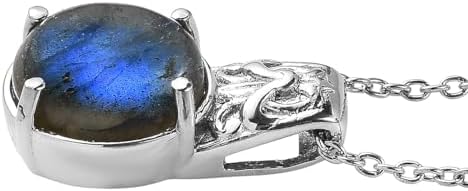 Labradorite 5.60 ctw Pendant Necklace in Stainless Steel 20 Inches