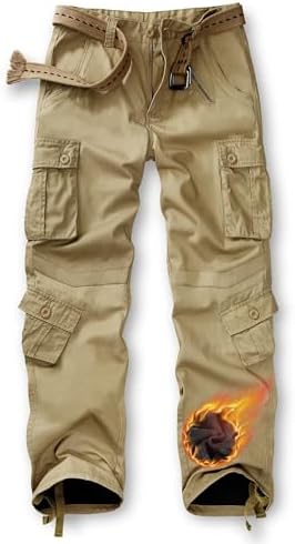 TRGPSG Men's Fleece Lined Hiking Cargo Pants