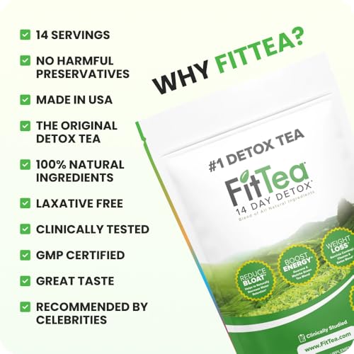 FitTea The Original 14 Day Detox Tea for Weight Loss and Belly Fat - Detox Cleanse Weight Loss Tea for Women and Men - Clinically Tested Slim Tea
