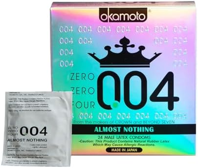 OKAMOTO 004 Condoms, 24 count | Sherlon Latex, Ultra-Thin